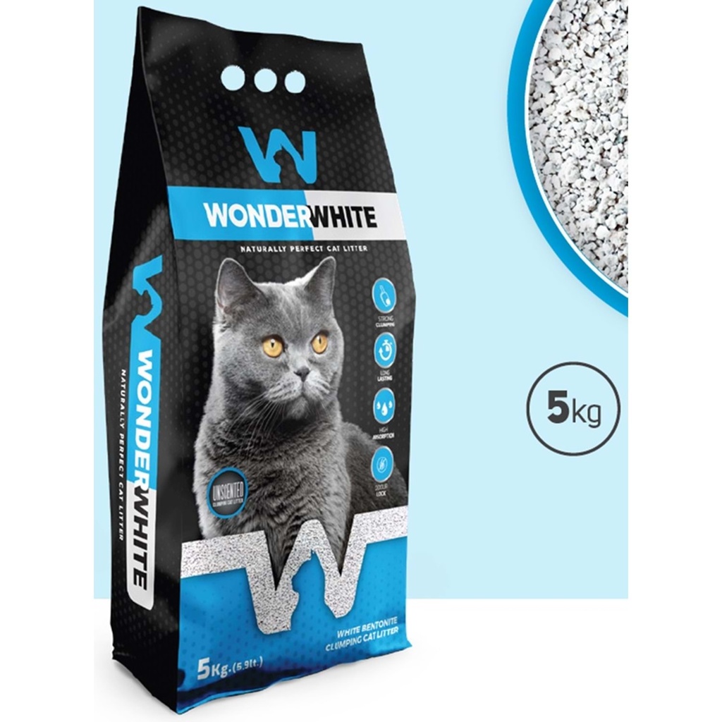 [8007008] Wonder White Natural 5 KG White Cat Litter