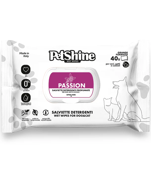Pet Shine Wet Wipes Passion Scented 