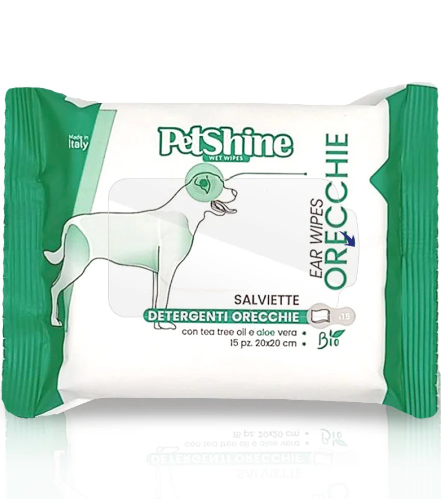 Pet Shine Wet Wipes for Ear Care for Cats and Dogs