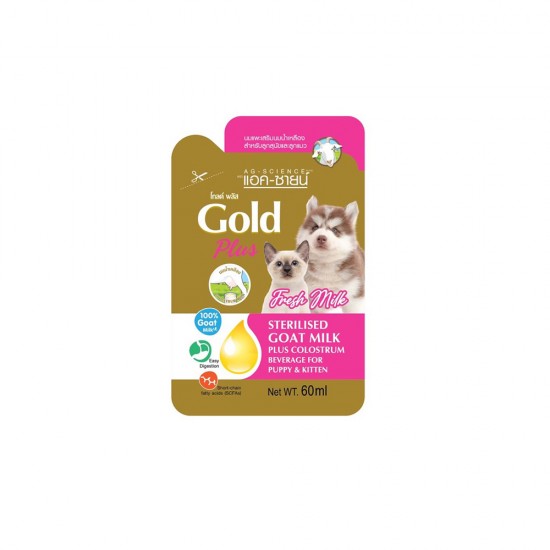 [606012] AG Science Gold Plus Fresh Goat Milk for Small Dogs and Cats 60ml