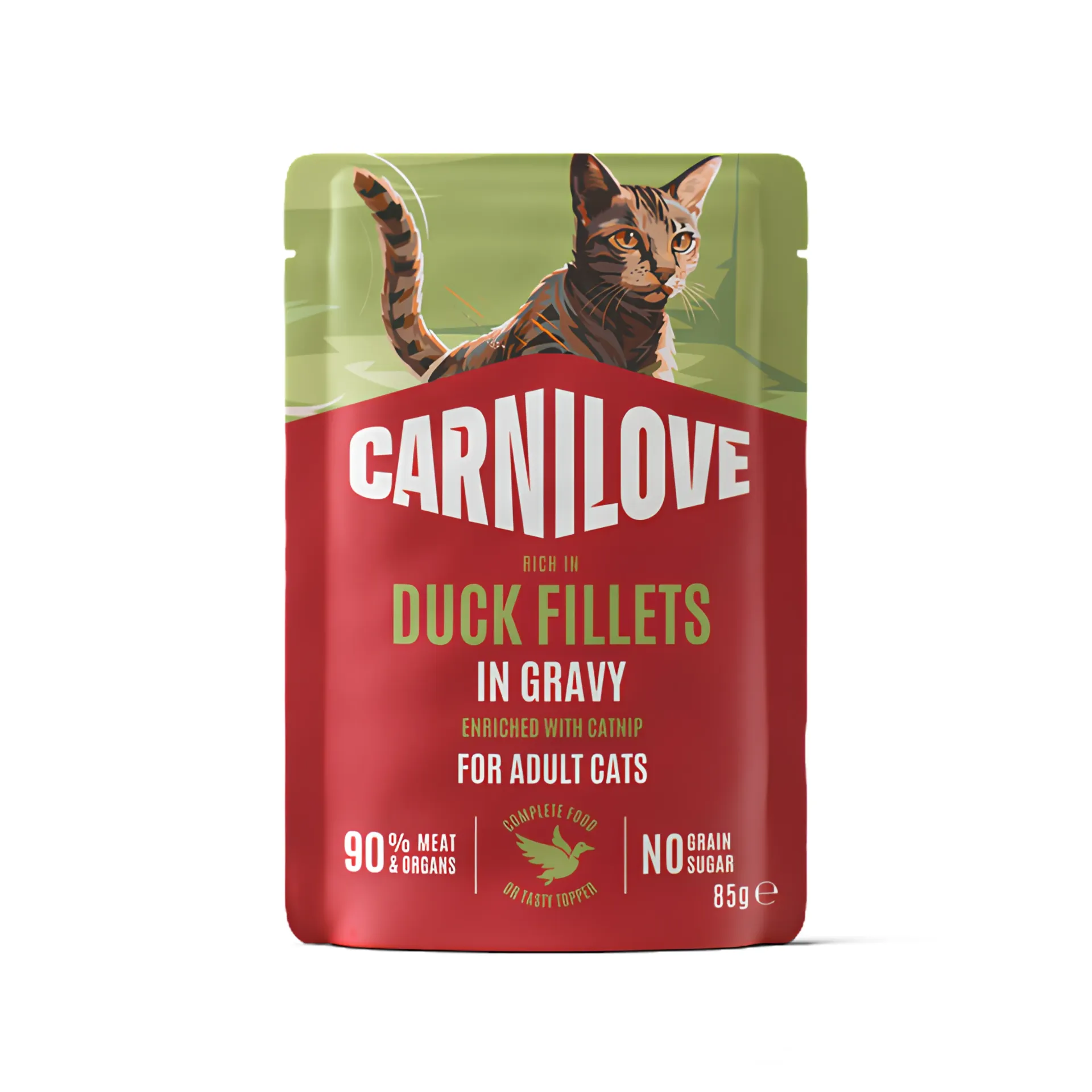 [100229] Carnilove Cat Pouch Rich in Duck Enriched with Catnip 85G