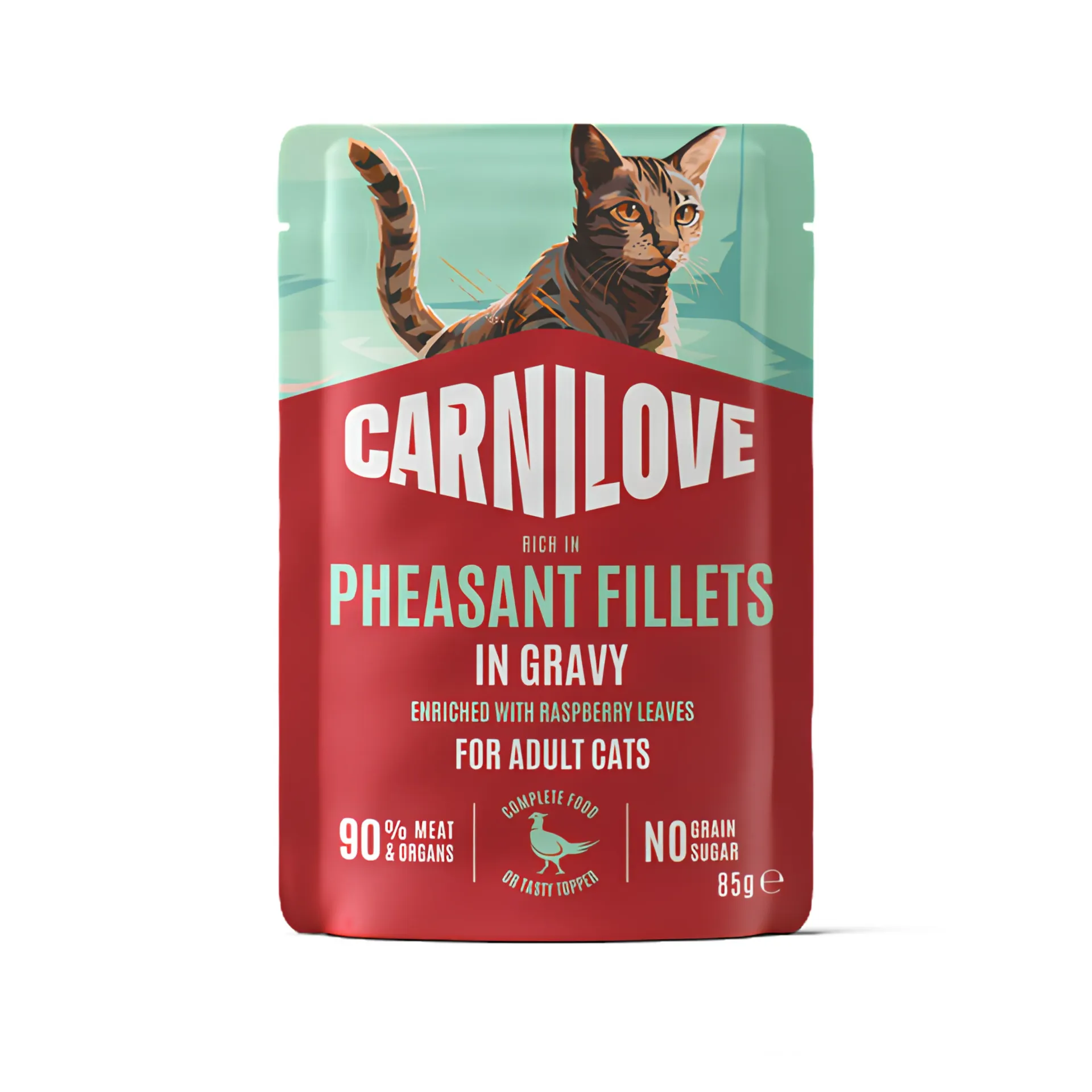 [100230] Carnilove Cat Pouch Rich in Pheasant Enriched with Raspberry Leaves 85G