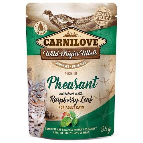 Carnilove cat pouch rich in Pheasant enriched with Raspberry Leaves 85 g