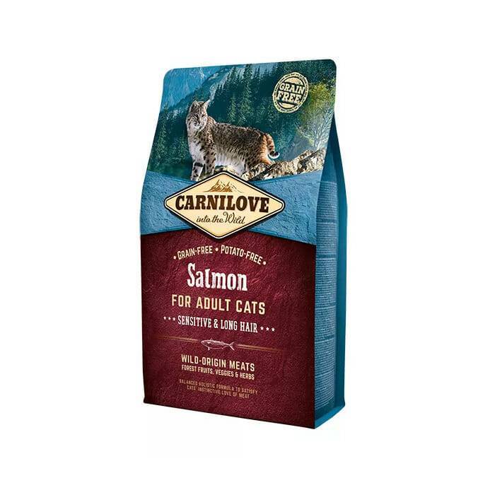 Carnilove Salmon for Adult Cats – Sensitive & Long Hair 6 kg