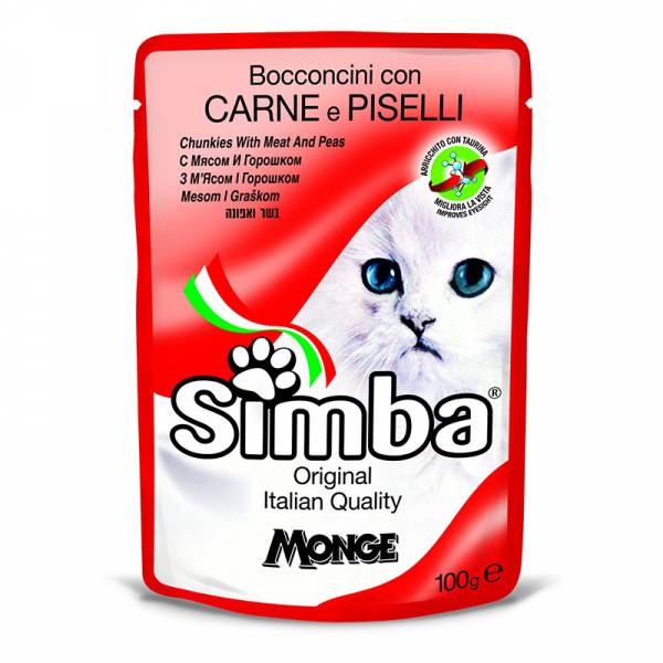 Simba Envelopes with meat pieces and Peas 100g