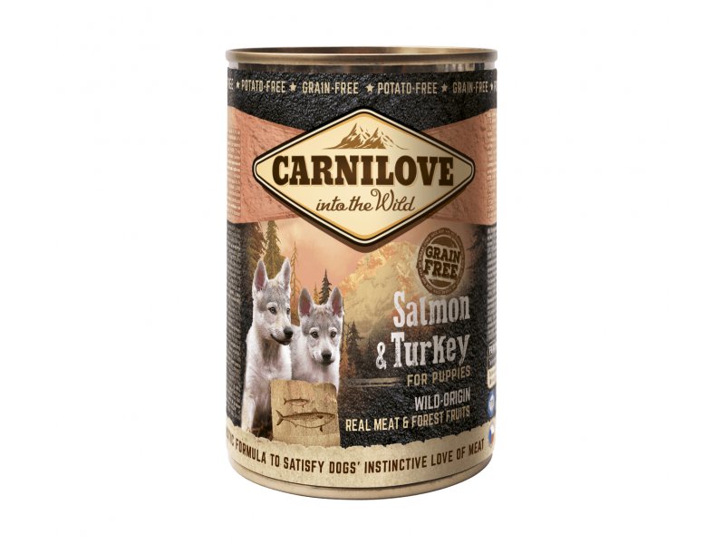 Carnilove Can Dog Wild Meat Salmon & Turkey for Puppies 400G