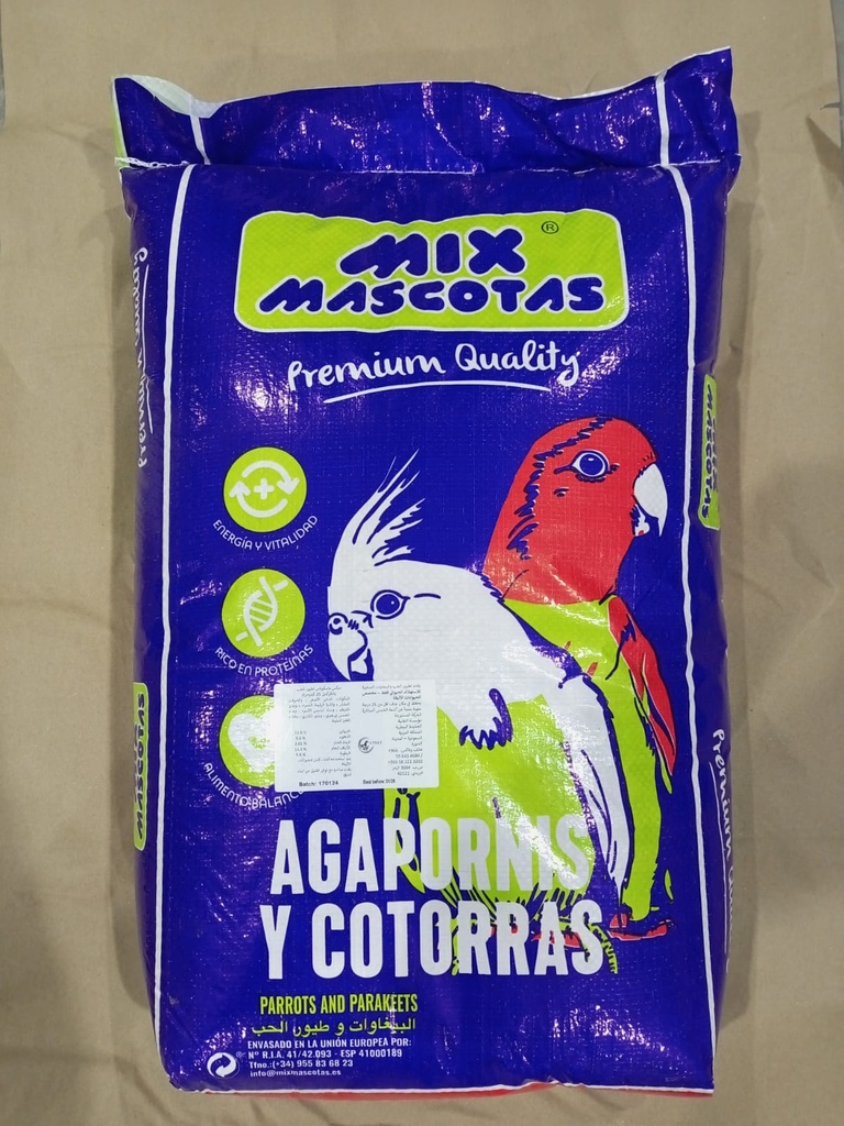 Mix Mascotas for lovebirds and budgies 25 kg (medium and small birds)