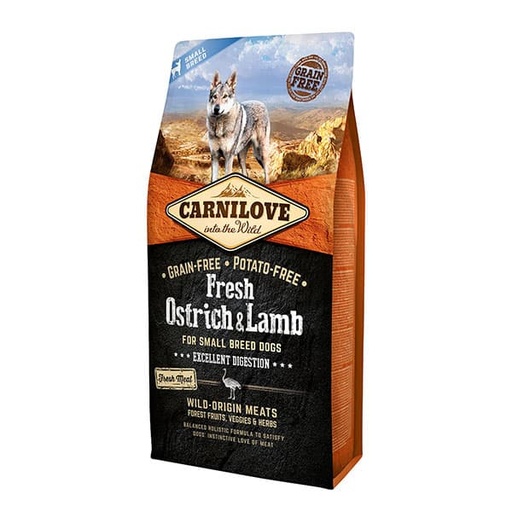 [100038] Carnilove Fresh Ostrich & Lamb Excellent Digestion for Small Breed Dogs 6 kg