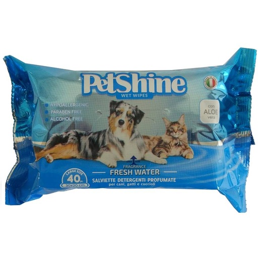 [306003] Pet Shine wet wipes with a fresh water scent