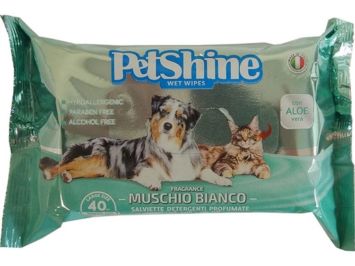 [306005] Pet Shine wet wipes white Muschio Bianco scented 