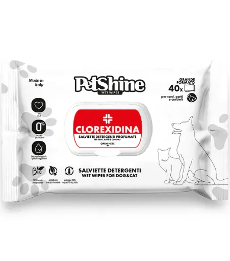 [306008] Pet Shine wet wipes with Clorexidina scent for sterilization