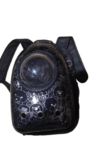 [WY8101] شنطة ظهر بلاستك بشباك دائري (لون اسود)