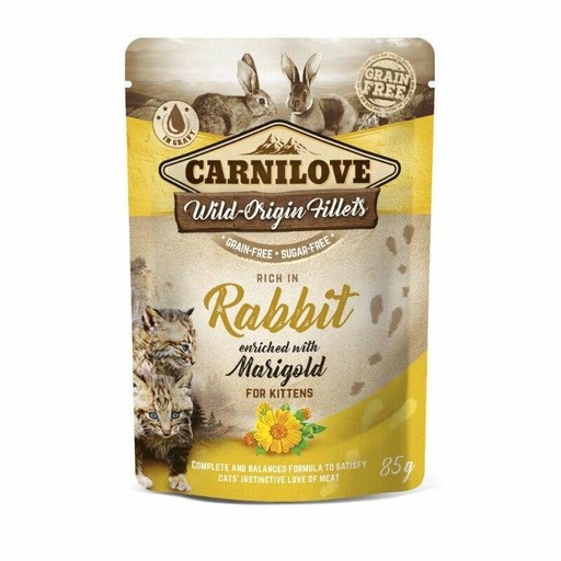 [100232] Carnilove cat pouch rich in Rabbit enriched with Marigold 85 g