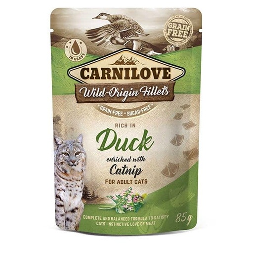 [100229] Carnilove cat pouch rich in Duck enriched with Catnip 85 g