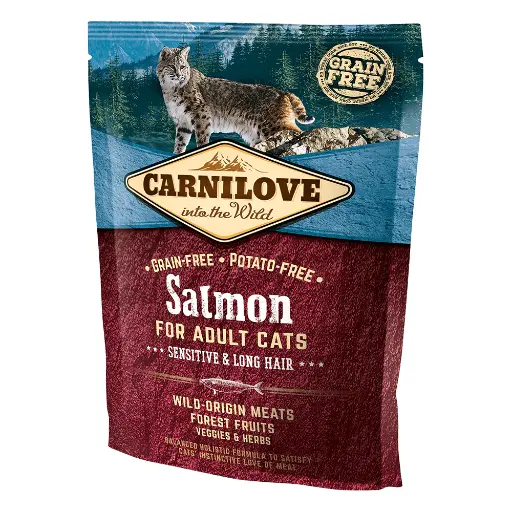 [100218] Carnilove Salmon for Adult Cats – Sensitive & Long Hair 400 g