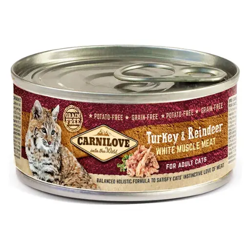 [100221] Carnilove White Muscle Meat Turkey & Reindeer for Adult Cats 100g