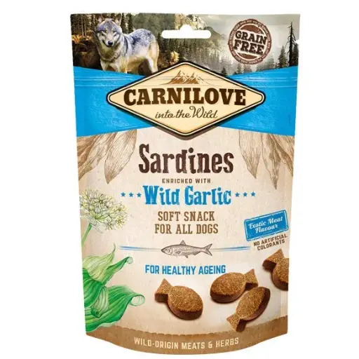 [100325] Carnilove Dog Semi Moist Snack Sardines enriched with Wild garlic 200 g